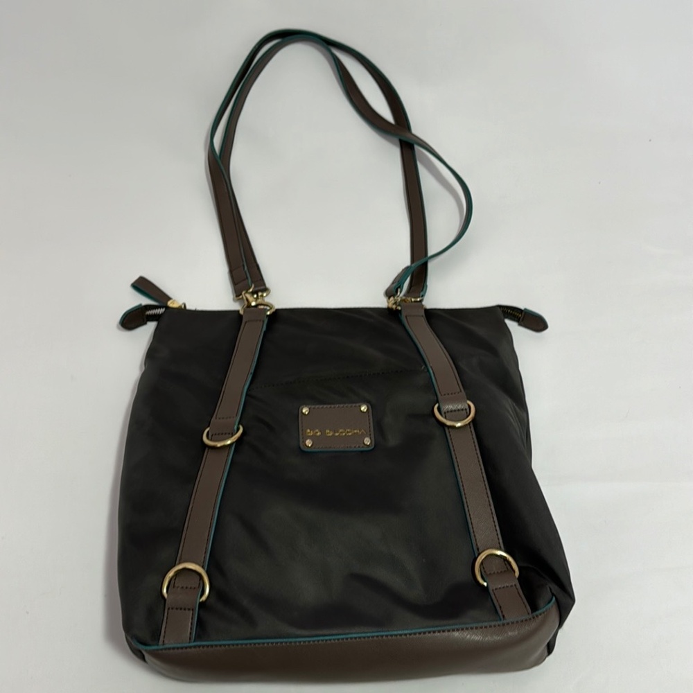 Big Buddha Forest Green Luke Convertible Shoulder Bag Tote Satchel used